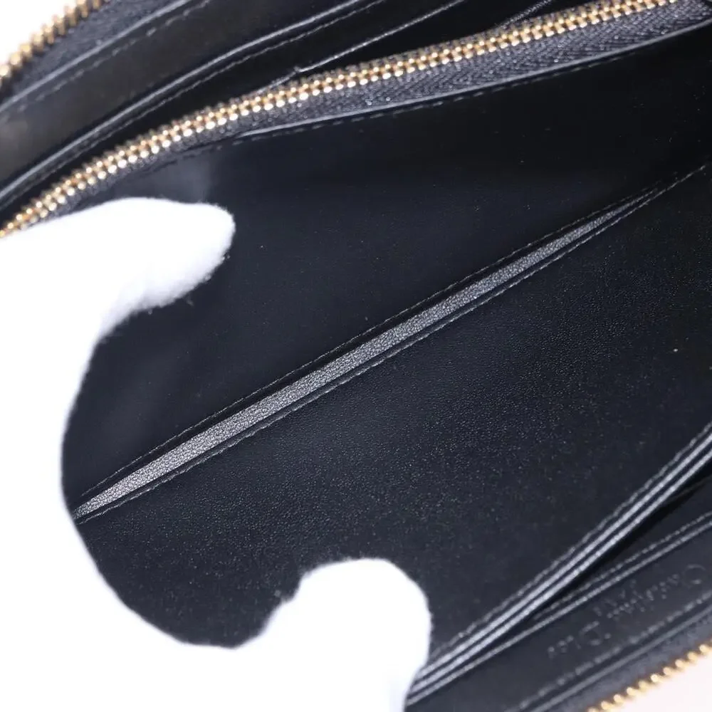 Dior Lambskin Leather Lady Dior Cannage Long Wallet Black